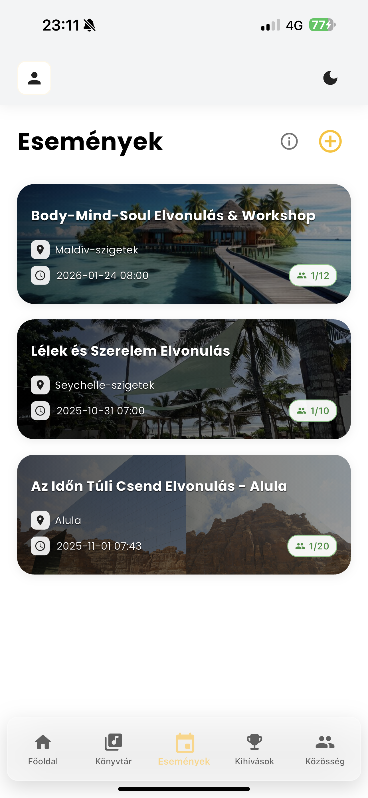 Hangulatkövető képernyő